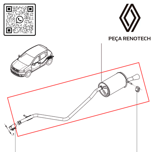 RN 00260R -N SILENCIOSO TRASEIRO SANDERO B4D 1.0 12V 200100260R -4-